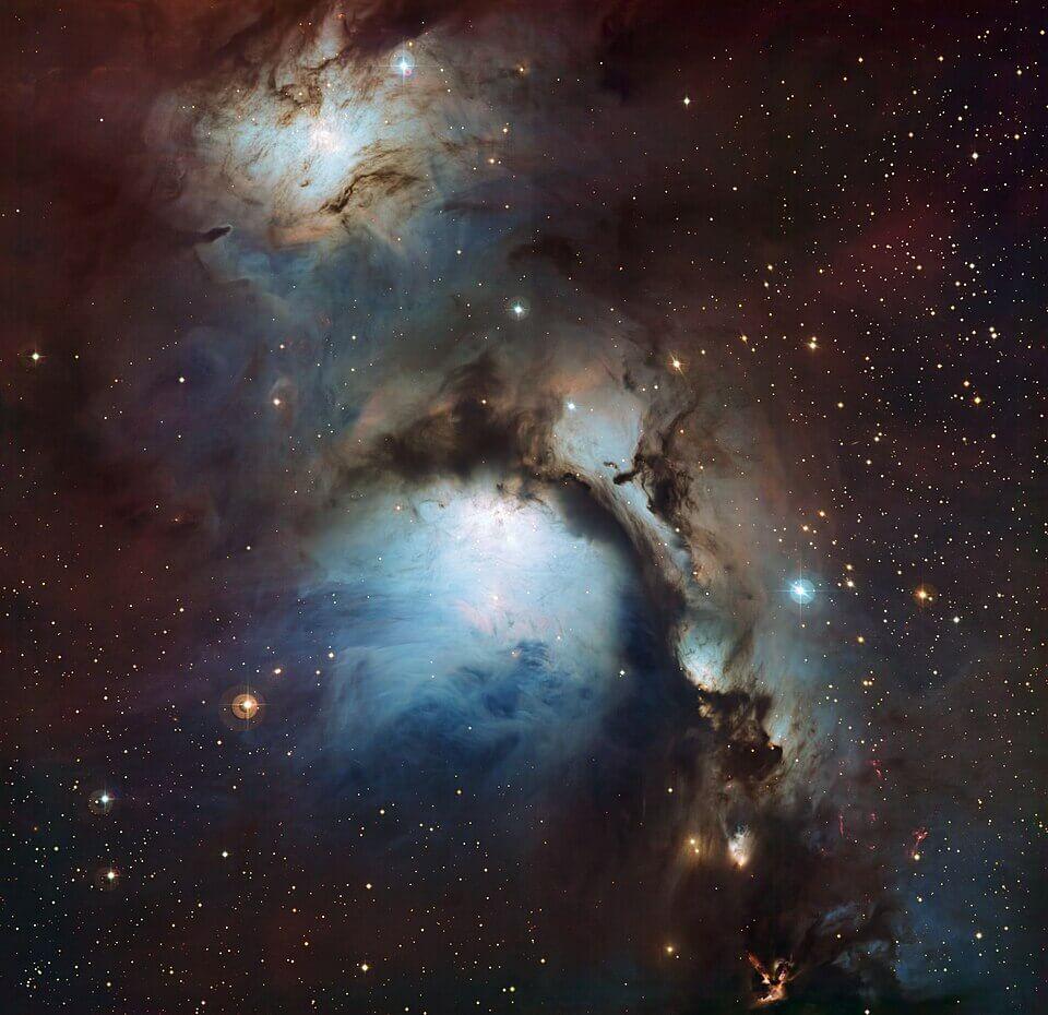 The picturesque nebula M78 can be found with telescopes above and slightly to the left (east) of Orion’s Belt. Credit: ESO/Igor Chekalin