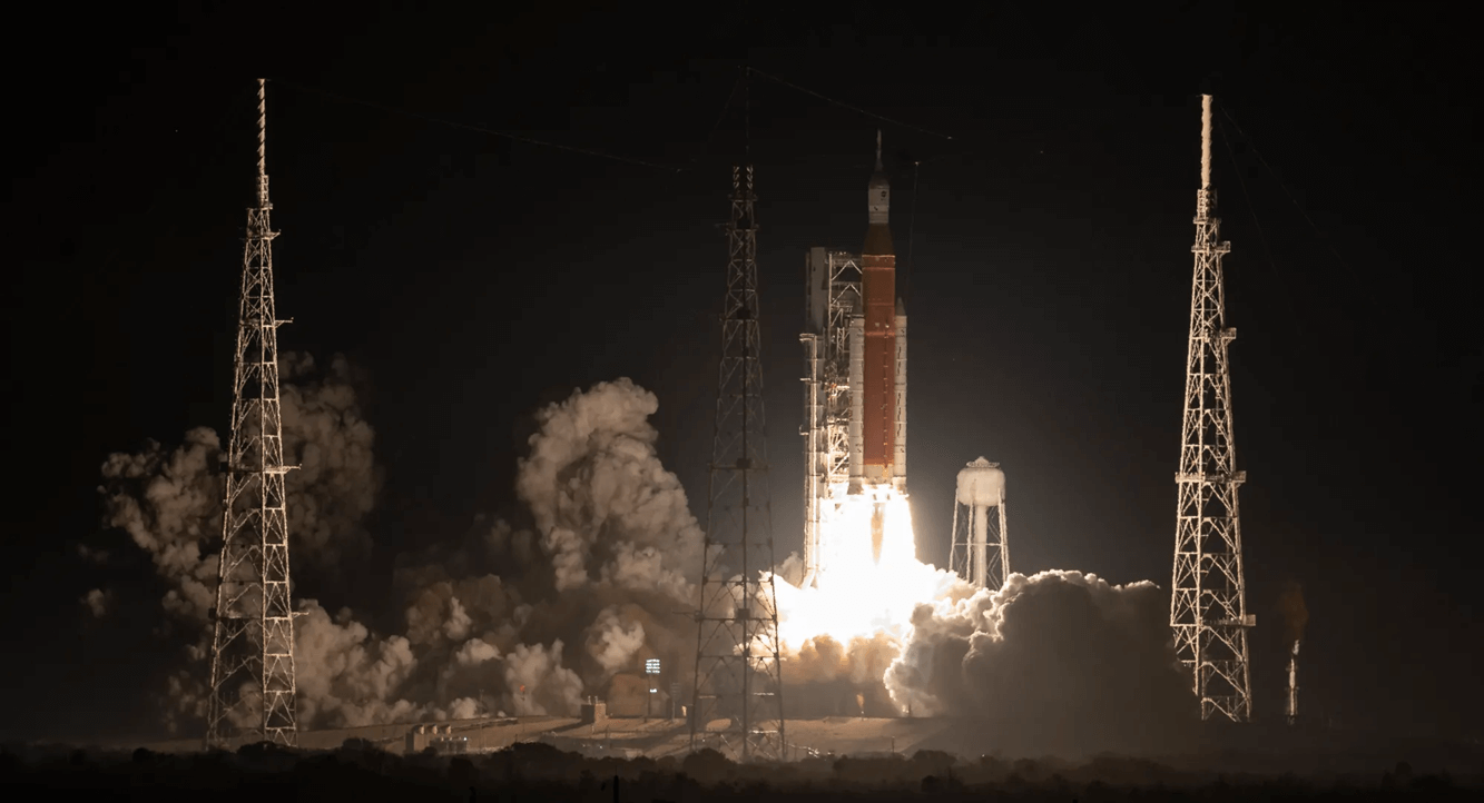 Artemis 1 did eventually launch after many, many, many delays. Credit: NASA/Bill Ingalls