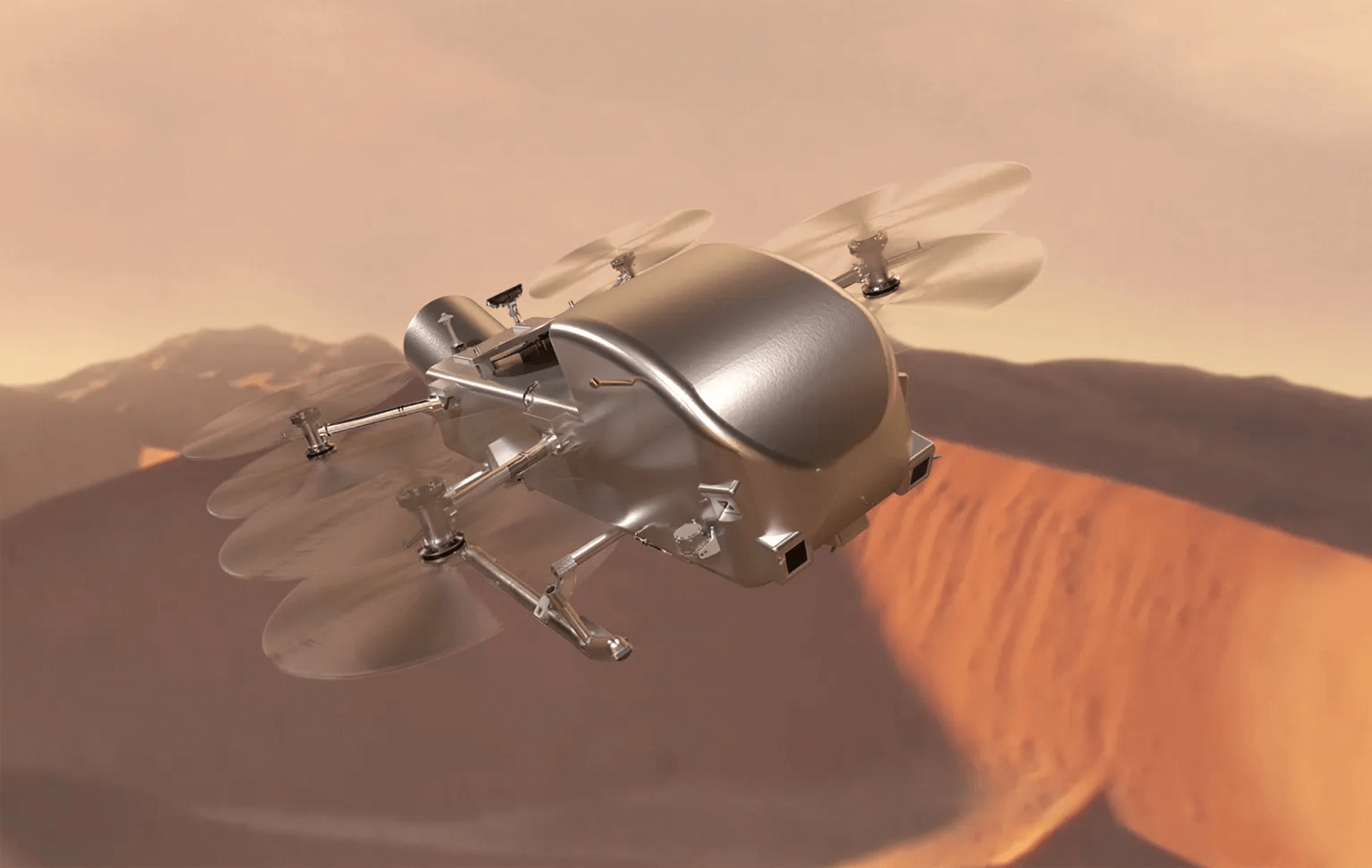 Dragonfly is due to land on Titan in 2034. Credit: NASA/Johns Hopkins APL/Steve Gribben