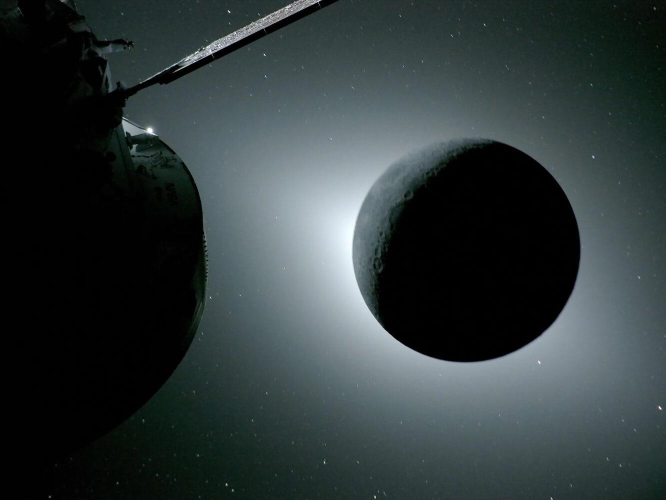The Artemis II crew got to see a lunar eclipse as they did their lunar flyby. Credit: NASA