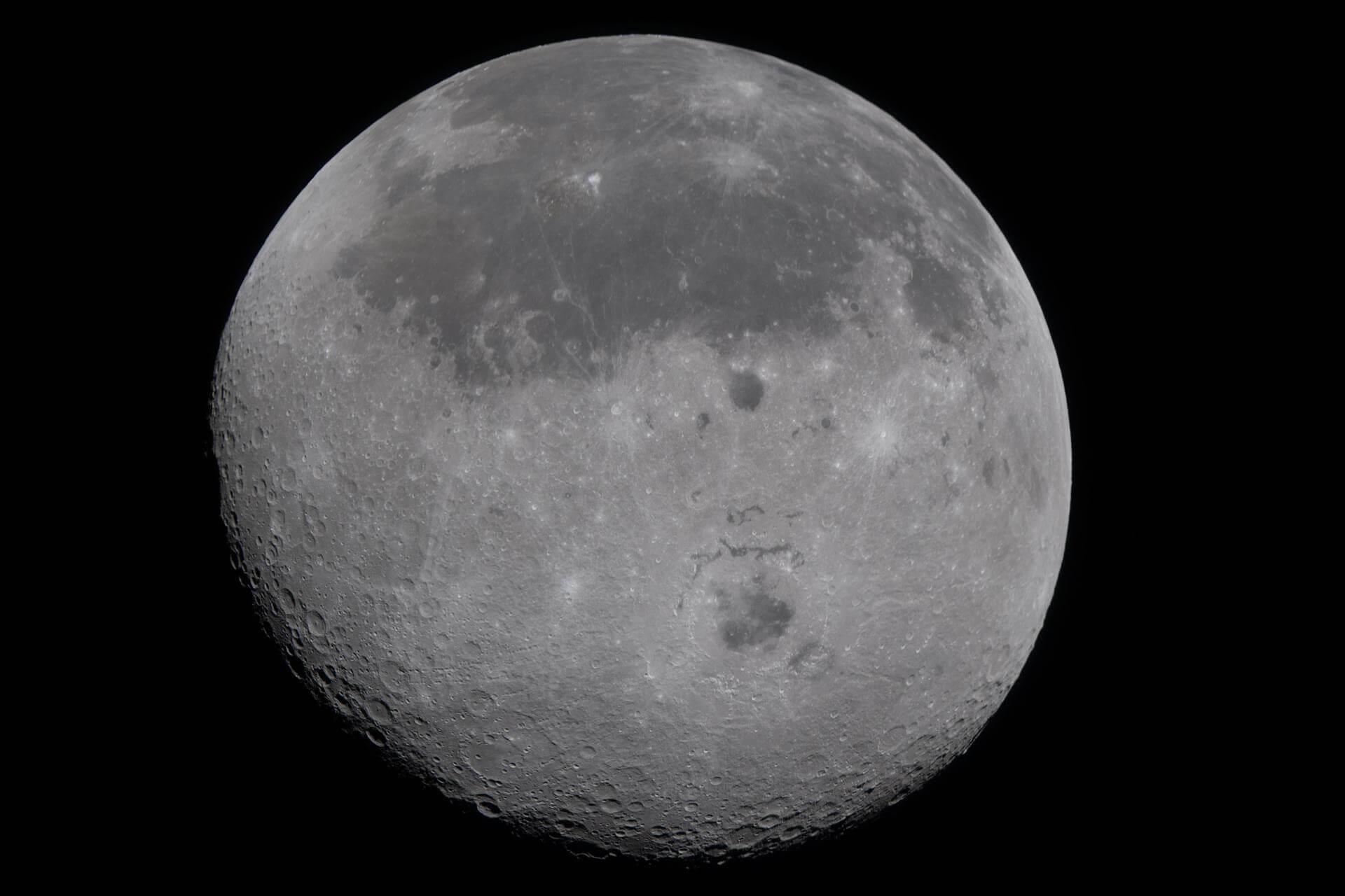 The part of the Moon in the top half of this image is the near side, the part we regularly see from Earth. The bottom half is the far side, which we never see from Earth. In the middle is the large Orientale Basin, which we can sometimes see from Earth depending on exactly how the Moon wobbles. Credit: NASA
