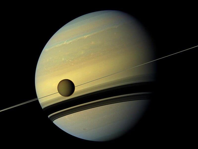 A nice picture of Saturn with the moon Titan in front of it, because why not? Credit: NASA/JPL-Caltech/Space Science Institute