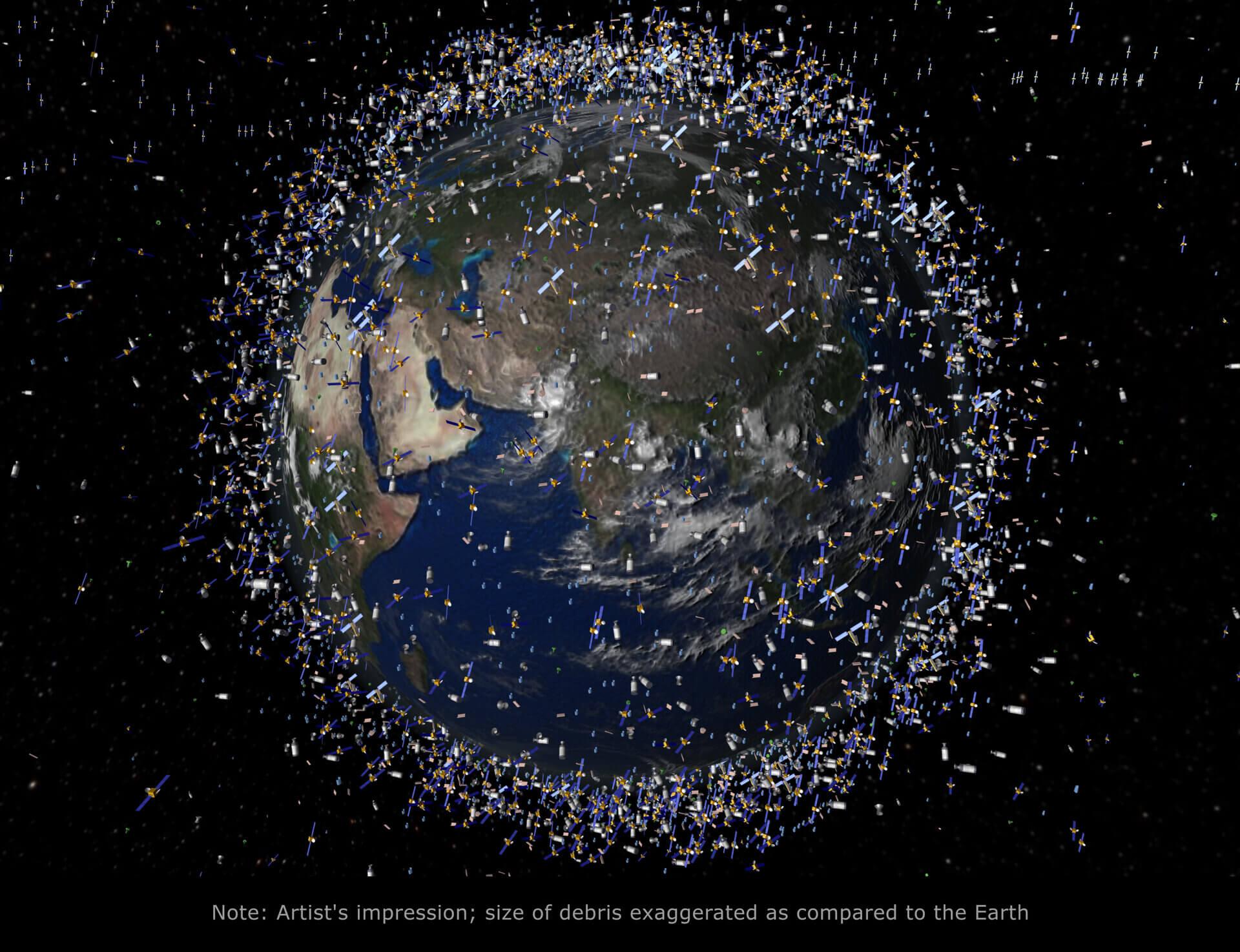 Low Earth orbit is an increasingly crowded part of space. Credit: ESA