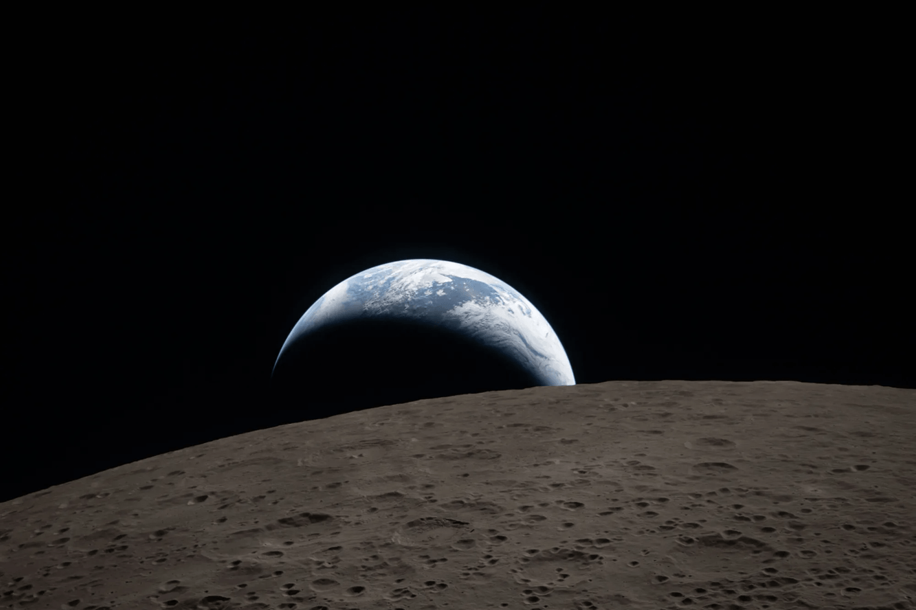 Earth as seen setting behind the Moon by the crew of Artemis 2 in April 2026. Credit: NASA