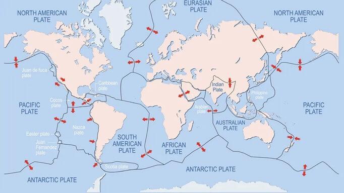Earth’s surface is broken up into a series of tectonic plates. Credit: iStock/Getty Images Plus