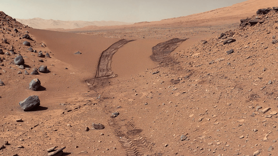 The only critters we’ve seen moving around on Mars are the rovers we’ve sent there. Credit: NASA