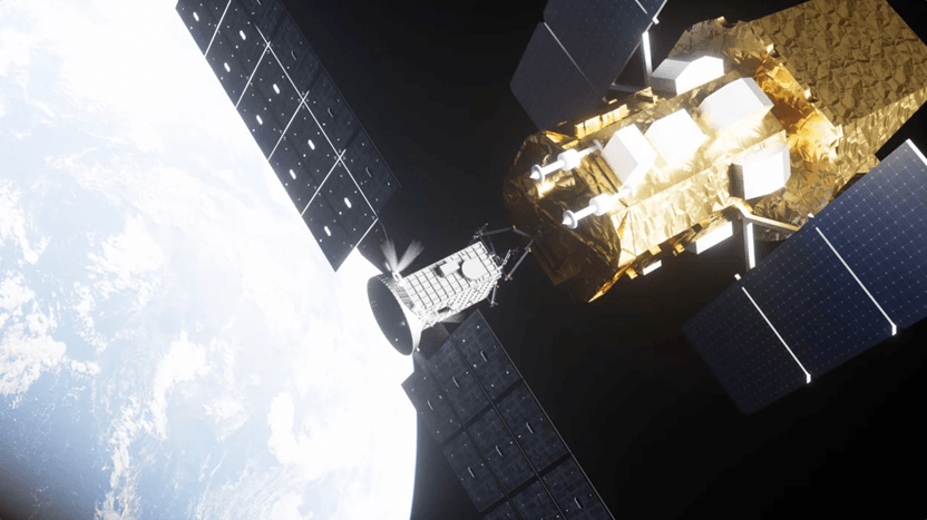 Artist’s illustration of the LINK servicing spacecraft attempting to latch on to the falling Neil Gehrels Swift Observatory to boost it to a higher, safer orbit. Credit: NASA