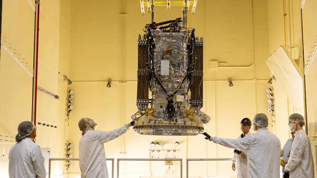 The LINK spacecraft undergoing testing at NASA’s Goddard Space Flight Center. Credit: NASA/Scott Wiessinger