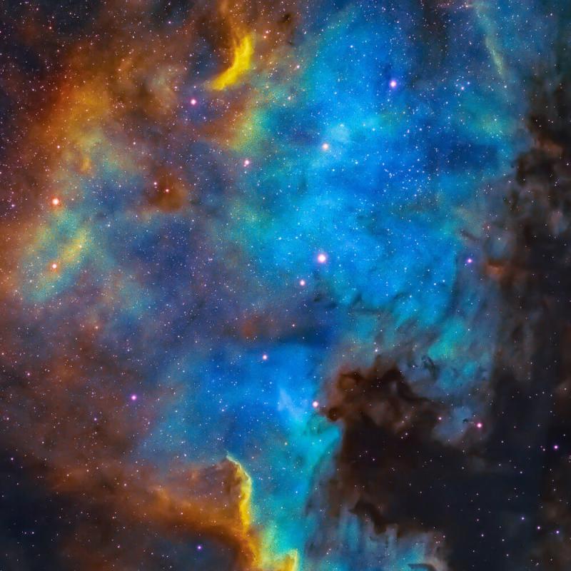 A colorful nebula.
