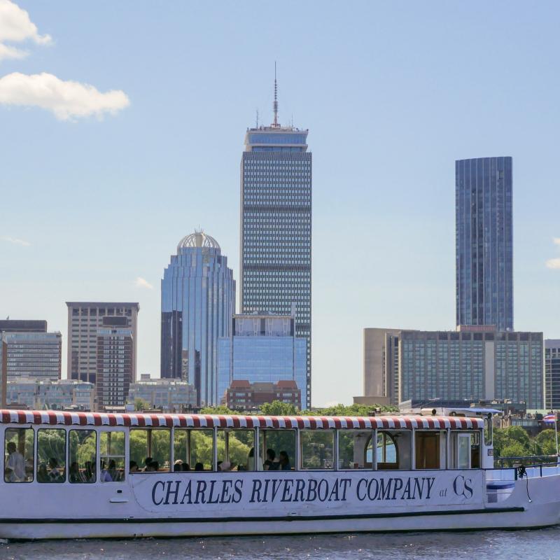 Charles Riverboat with Boston skyline